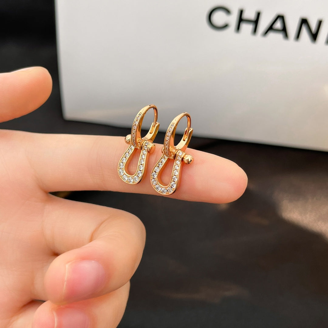 [Shinejoy]FORCE 10 FULL DIAMOND DROP EARRINGS MEDIUM MODEL