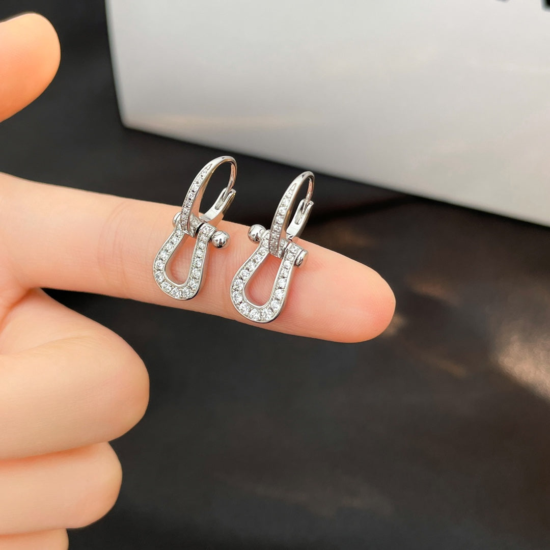[Shinejoy]FORCE 10 FULL DIAMOND DROP EARRINGS MEDIUM MODEL