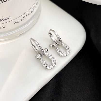 [Shinejoy]FORCE 10 FULL DIAMOND DROP EARRINGS MEDIUM MODEL