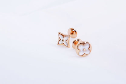 [Shinejoy]STAR AND SUN PINK GOLD MOP STUD EARRINGS