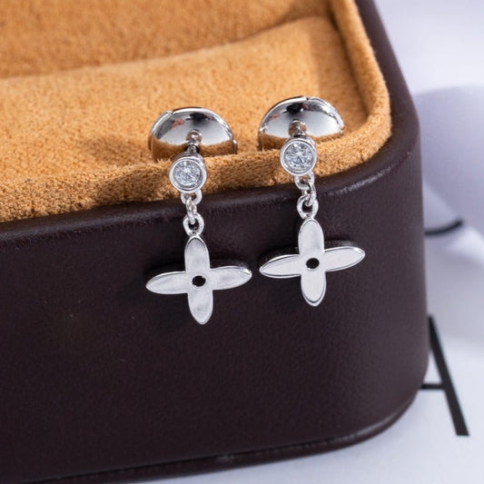 [Shinejoy]VIDYLLE SILVER DIAMOND MINI DROP EARRINGS