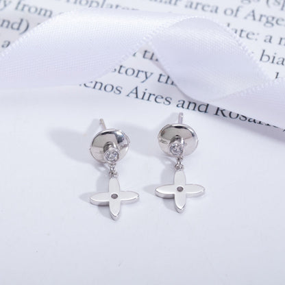 [Shinejoy]VIDYLLE SILVER DIAMOND MINI DROP EARRINGS