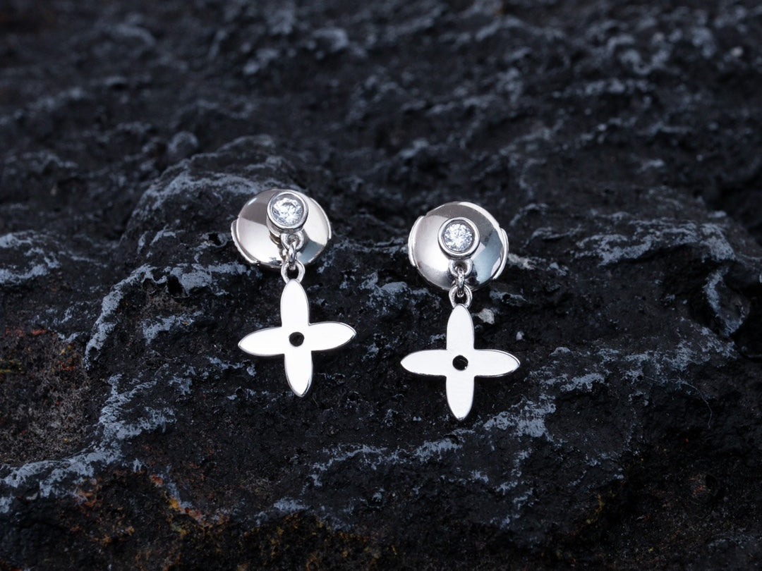 [Shinejoy]VIDYLLE SILVER DIAMOND MINI DROP EARRINGS