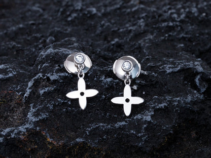 [Shinejoy]VIDYLLE SILVER DIAMOND MINI DROP EARRINGS