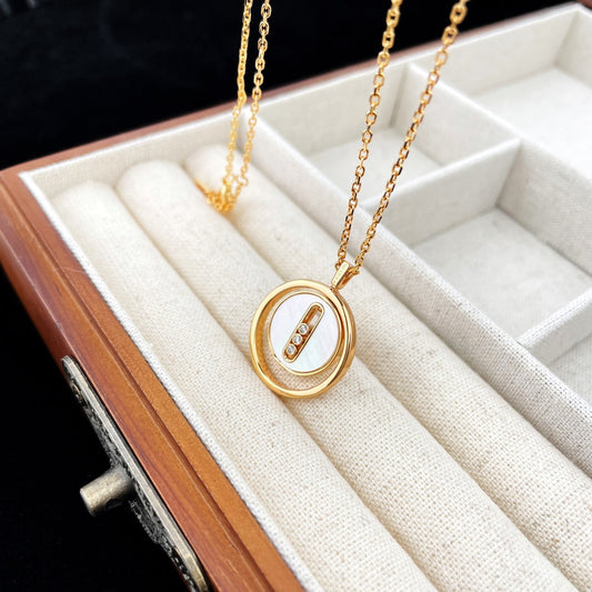 [Shinejoy]Demo MOVE MOP PINK GOLD NECKLACE
