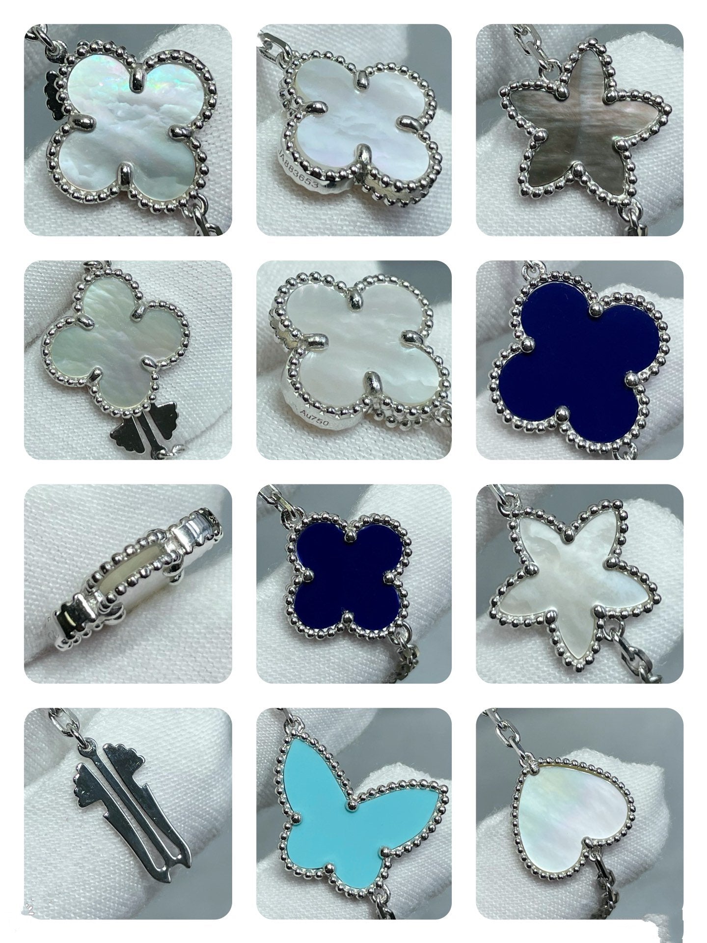 [Shinejoy]LUCKY CLOVER SILVER 11 MOTIF NECKLACE