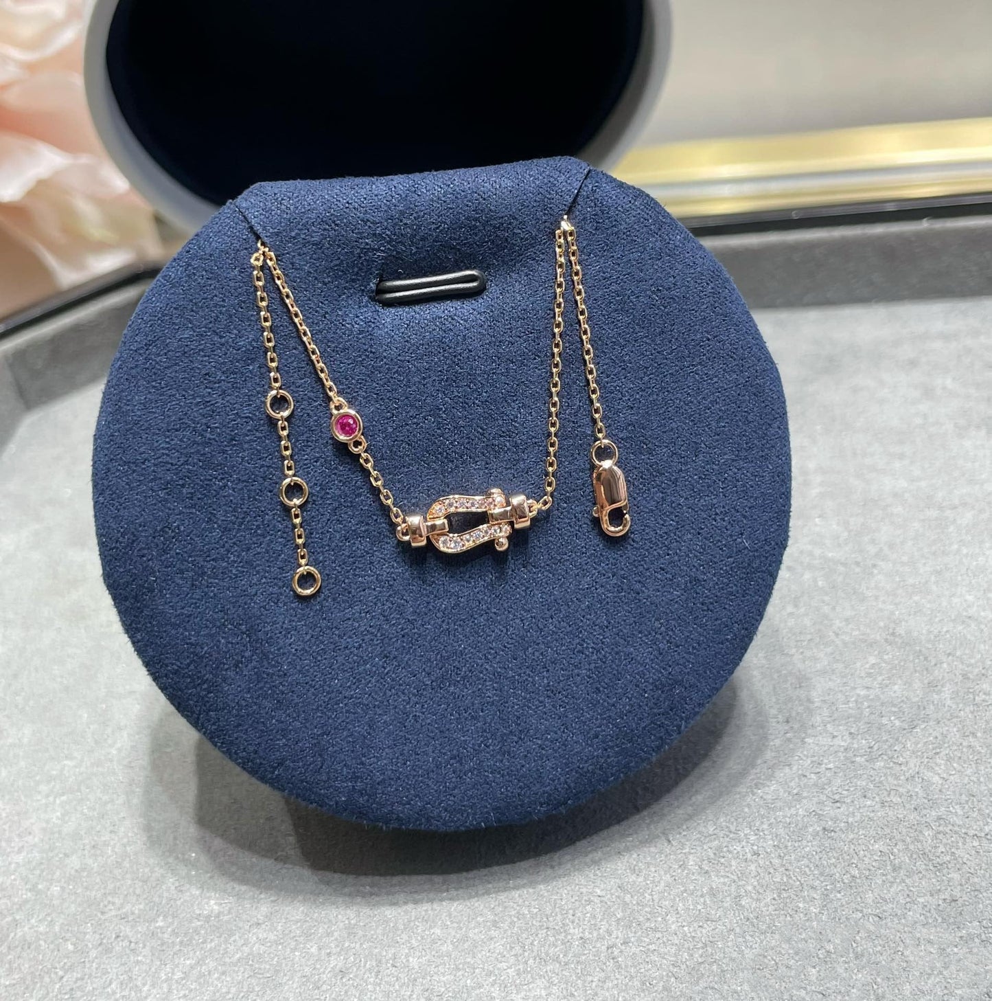 [Shinejoy]FORCE 10 DIAMOND CHAIN LINK PINK GOLD BRACELET