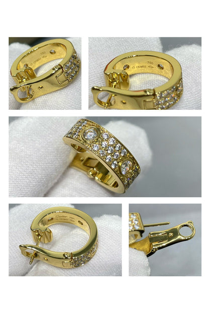[Shinejoy]LOVE 5.5MM DIAMOND PAVED EARRINGS