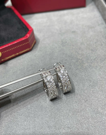 [Shinejoy]LOVE 5.5MM DIAMOND PAVED EARRINGS