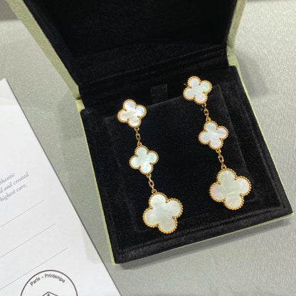 [Shinejoy]CLOVER MOP 3 MOTIFS GOLD EARRINGS