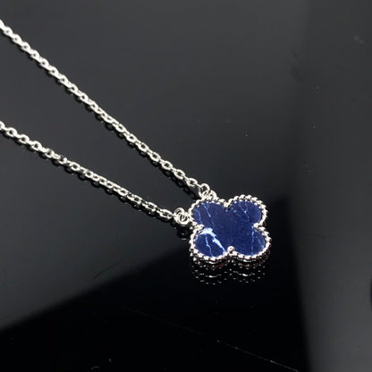 [Shinejoy]CLOVER PIETERSITE SILVER LONG NECKLACE