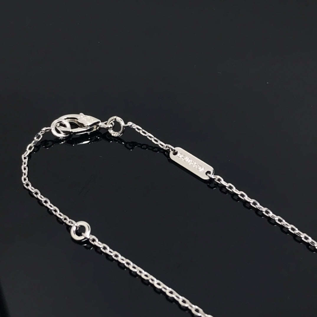 [Shinejoy]CLOVER PIETERSITE SILVER LONG NECKLACE