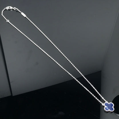 [Shinejoy]CLOVER PIETERSITE SILVER LONG NECKLACE