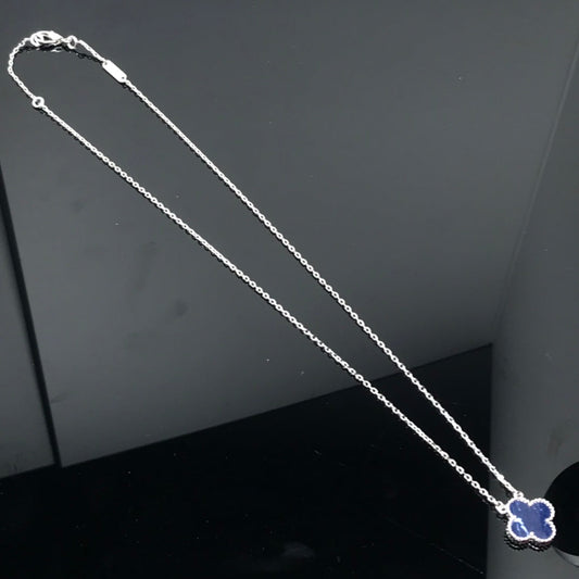 [Shinejoy]CLOVER PIETERSITE SILVER LONG NECKLACE