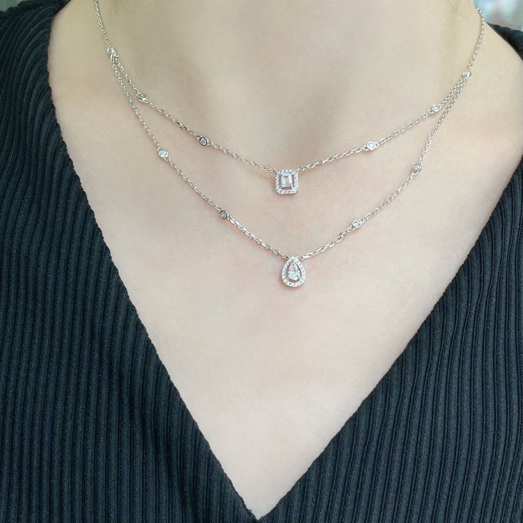 [Shinejoy]MY TWIN 2 ROW DIAMOND NECKLACE