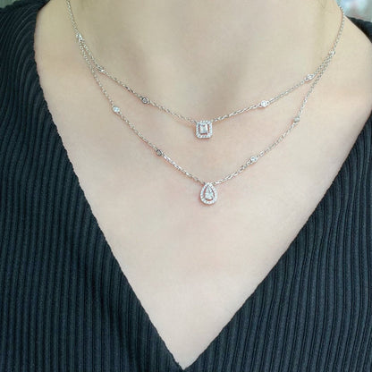 [Shinejoy]MY TWIN 2 ROW DIAMOND NECKLACE