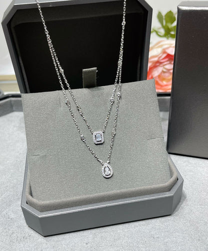 [Shinejoy]MY TWIN 2 ROW DIAMOND NECKLACE