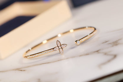 [Shinejoy]IDYLLE GOLD OPEN BRACELET DIAMOND PAVED