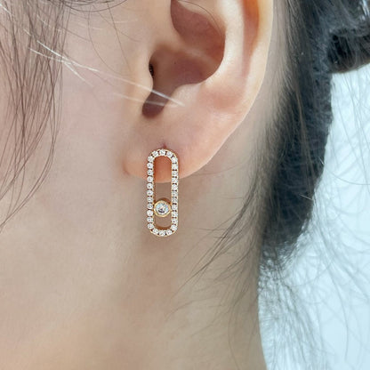 [Shinejoy]MOVE UNO STUD DIAMOND PAVED EARRINGS