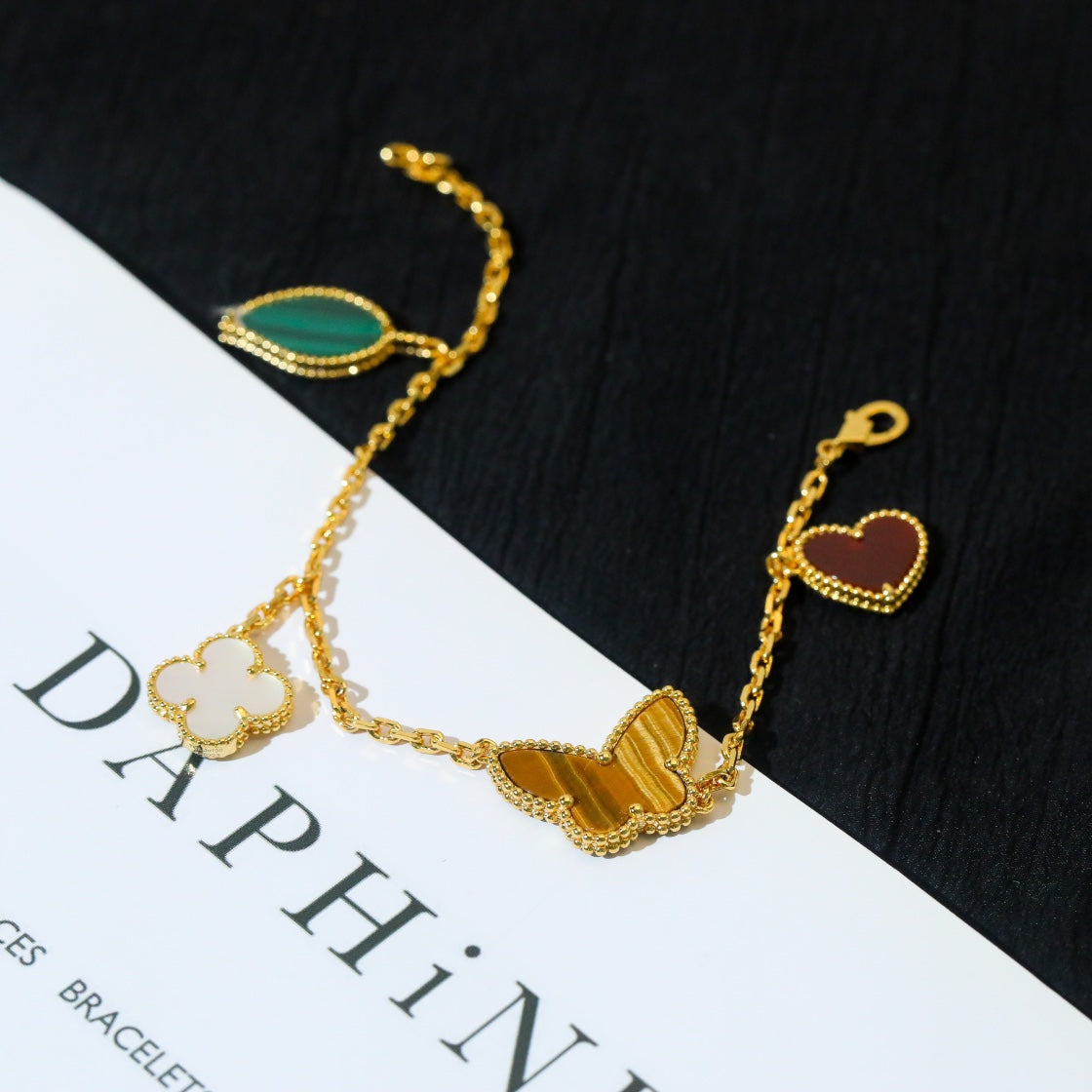 [Shinejoy]LUCKY SPRING 5 MOTIF GOLD BRACELET