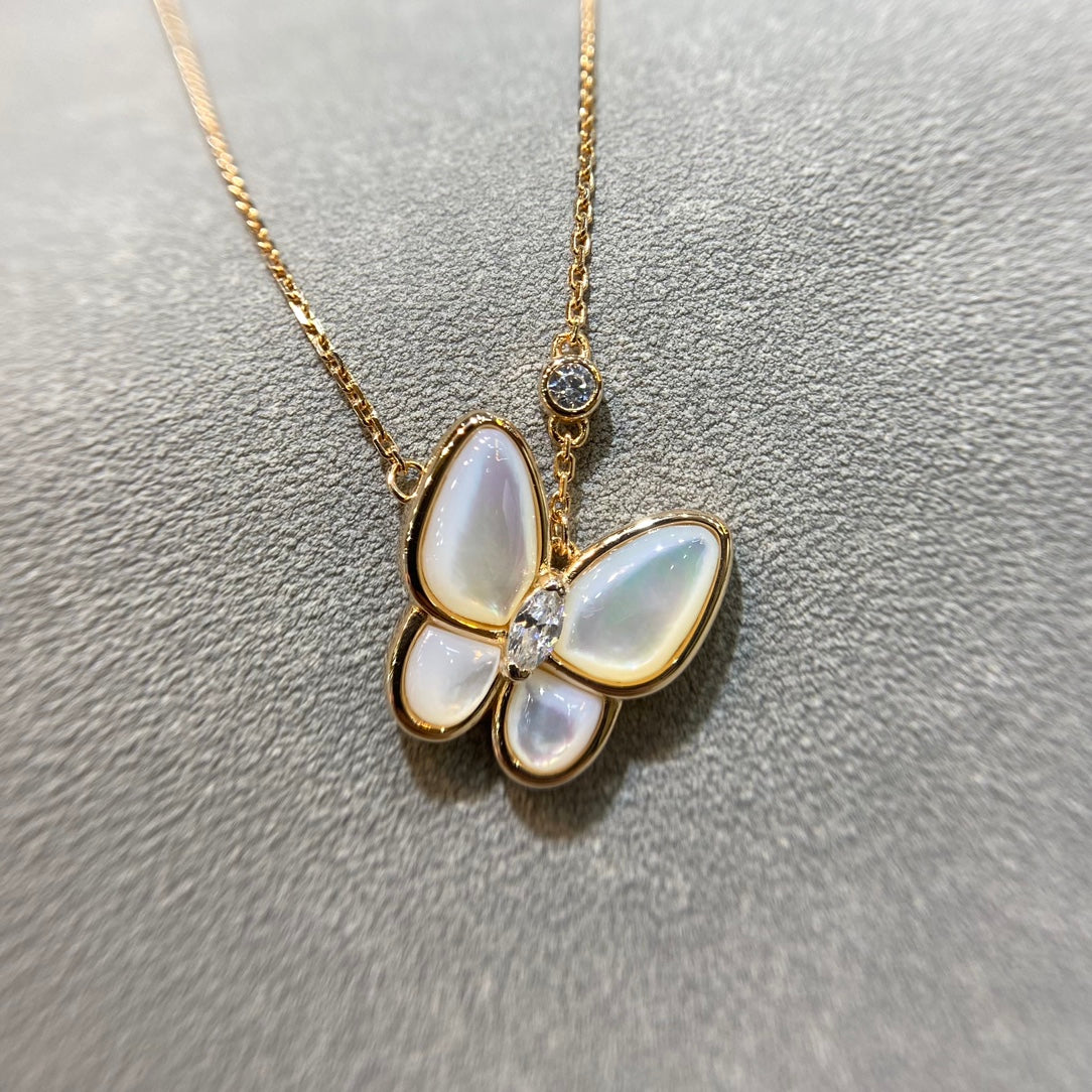 [Shinejoy]BUTTERFLY MOP DIAMOND NECKLACE