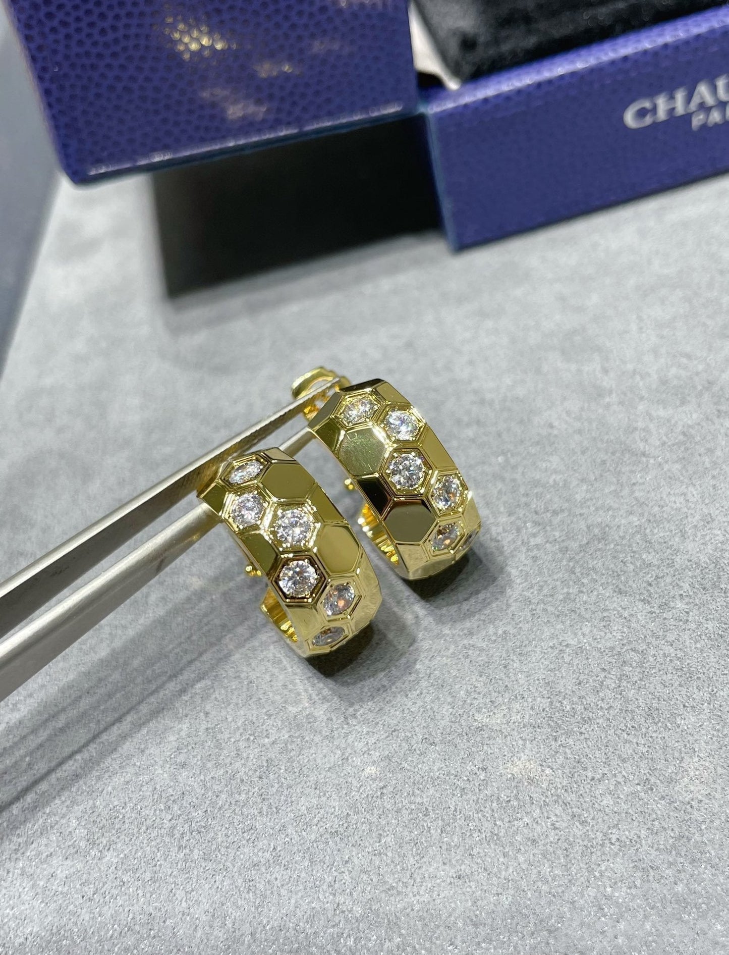 [Shinejoy]BEE LOVE DIAMOND HOOP EARRINGS