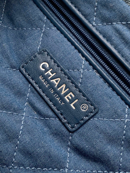 CC HOBO 39CM JEAN MÉTAL ARGENTÉ