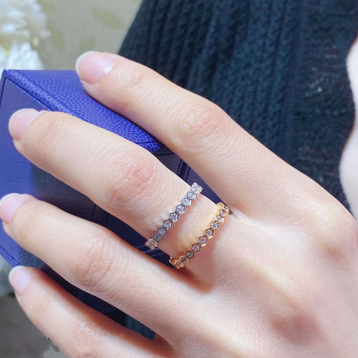 [Shinejoy]BEE LOVE DIAMOND PAVED SMALL RING