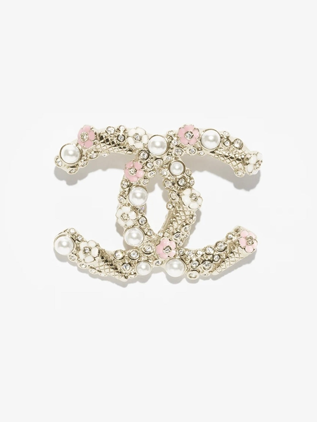[Shinejoy]26C Pink-White Enamel Ice Cream Cone Double C Brooch