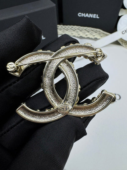 [Shinejoy]26C Pink-White Enamel Ice Cream Cone Double C Brooch