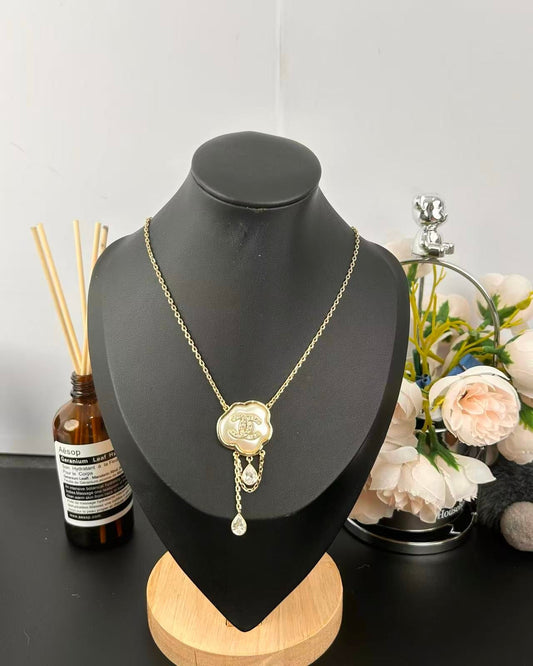 [Shinejoy]Cloud Pearl Mother-of-Pearl Diamond Chain Pendant Necklace