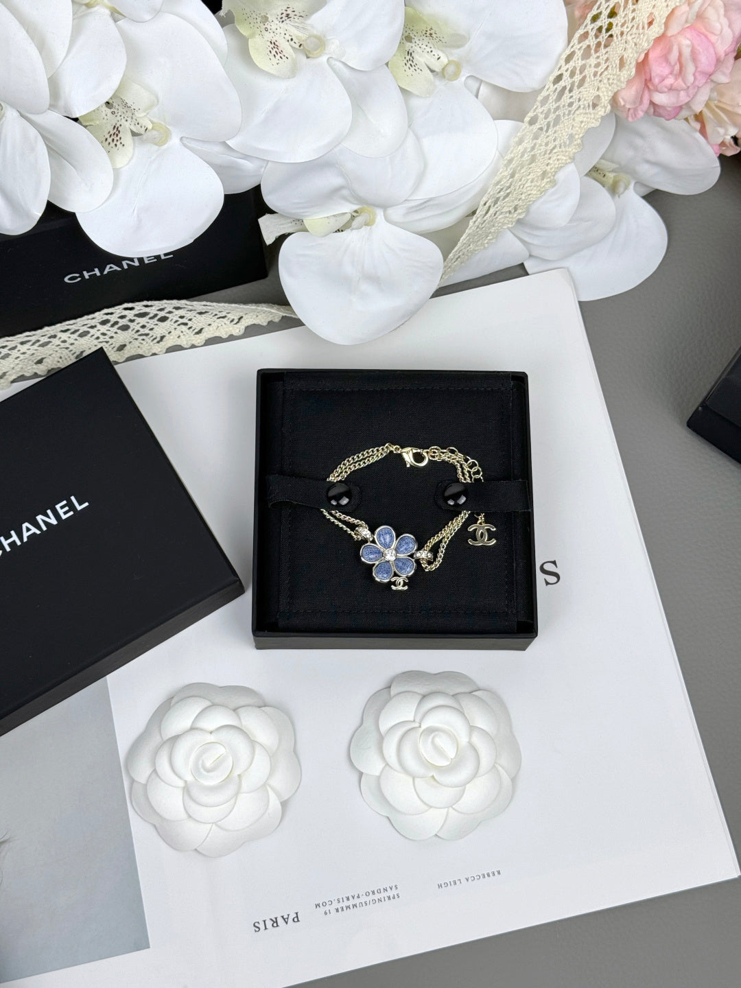 [Shinejoy]VOLTE New Blue Floral Double-Layer Bracelet