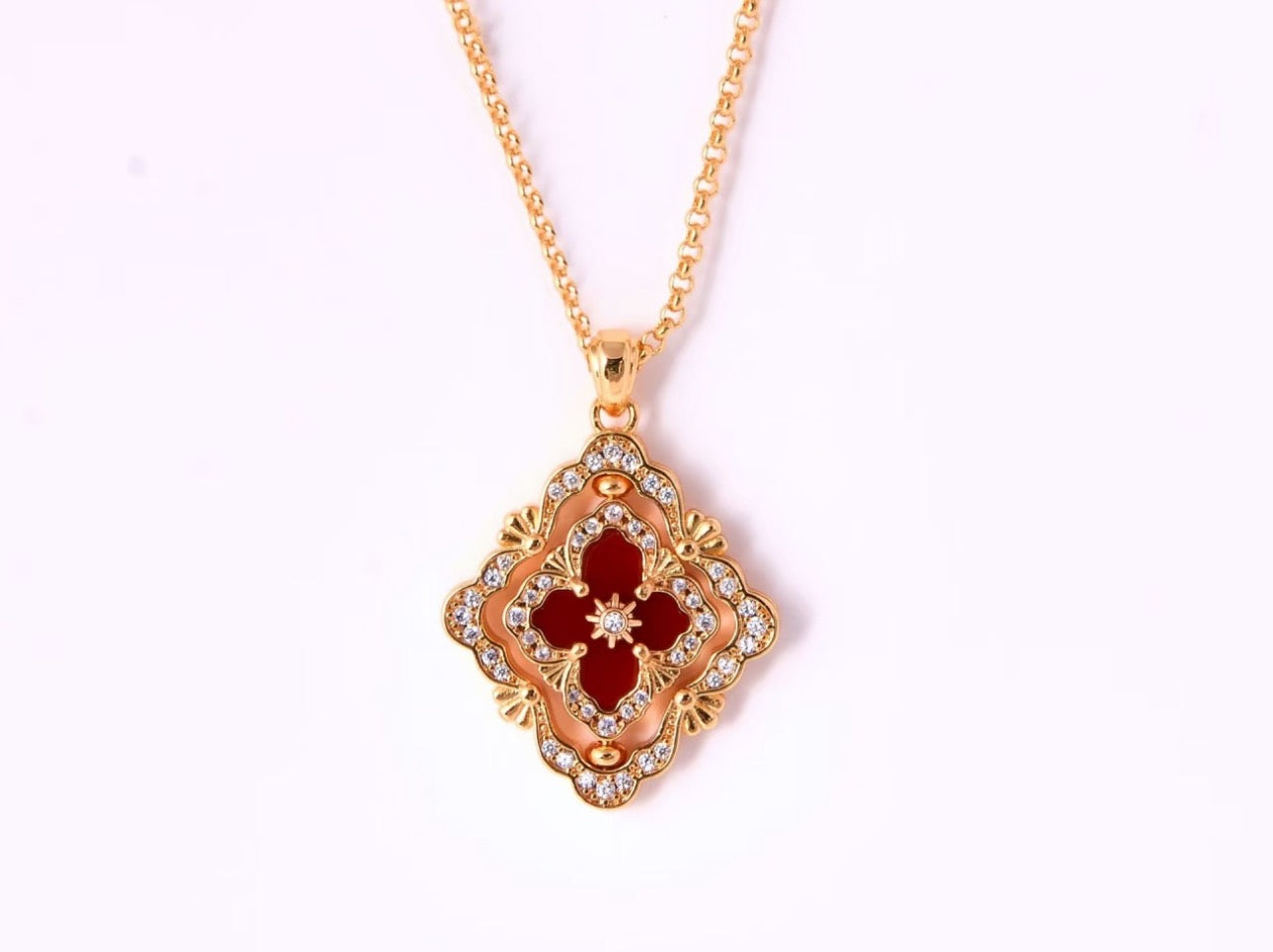 [Shinejoy] B.C.L ENAMEL ROTATING SINGLE-DIAMOND NECKLACE£¨Various colors£©