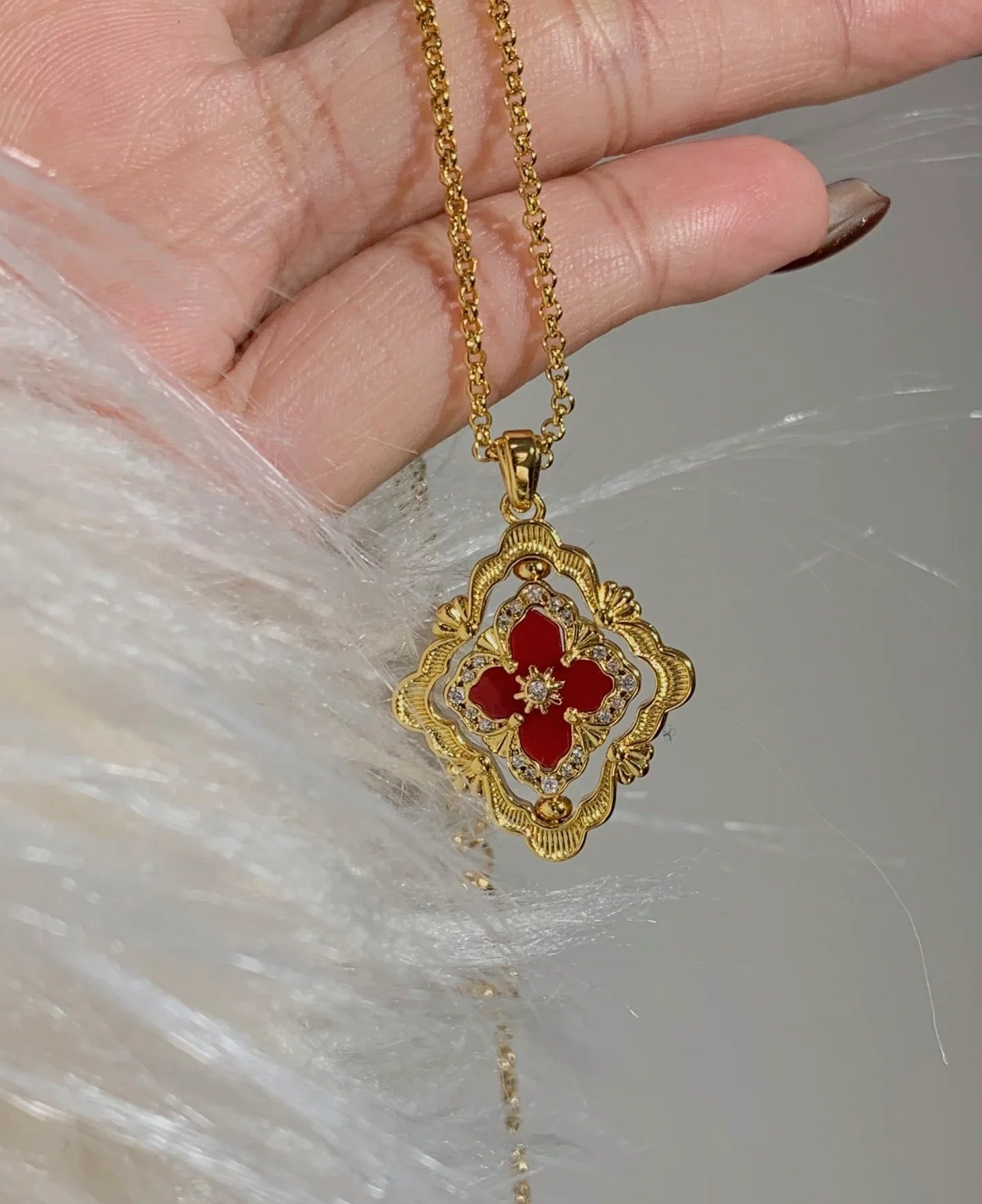 [Shinejoy] B.C.L ENAMEL ROTATING SINGLE-DIAMOND NECKLACE£¨Various colors£©