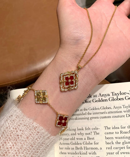 [Shinejoy] B.C.L ENAMEL ROTATING SINGLE-DIAMOND NECKLACE£¨Various colors£©