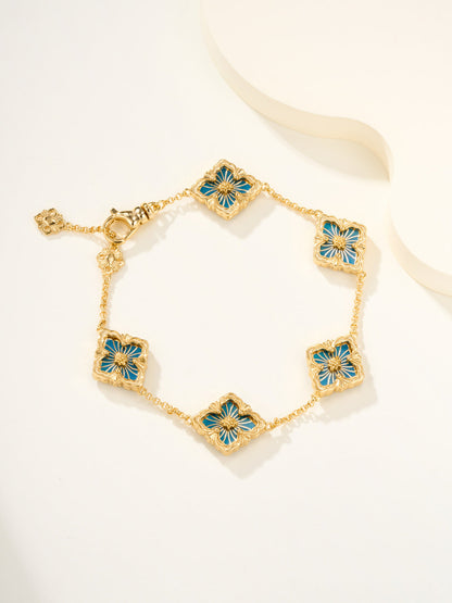 [Shinejoy]B.C.L ENAMELED Five-Flower Bracelet£¨Various Colors)