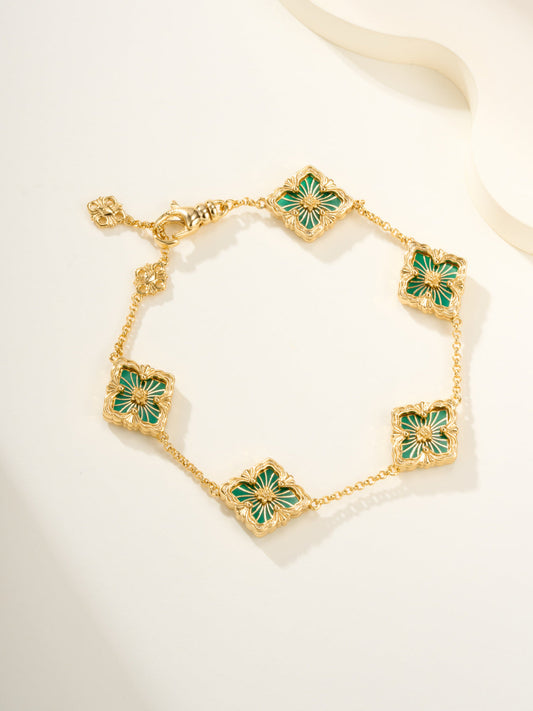 [Shinejoy]B.C.L ENAMELED Five-Flower Bracelet£¨Various Colors)