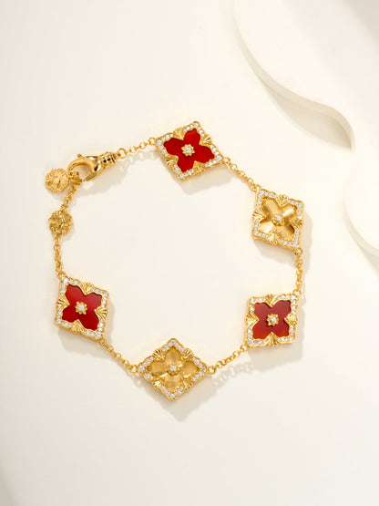 [Shinejoy]B.C.L ENAMELED Five-Flower Bracelet£¨Various Colors) BIG SIZE