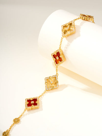 [Shinejoy]B.C.L ENAMELED Five-Flower Bracelet£¨Various Colors) BIG SIZE
