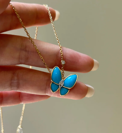 [Shinejoy]Turquoise Butterfly Gold Necklace