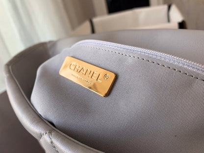 SAC À RABAT 19 30 CHEVRETTE GRISE MÉTAL DORÉ