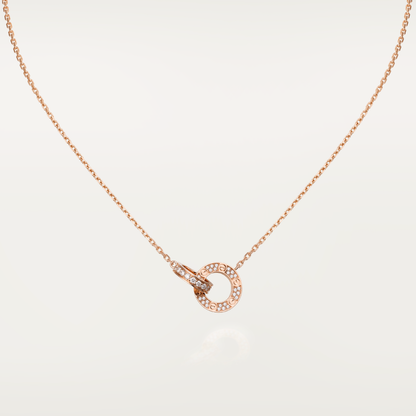[Shinejoy]LOVE 7.6MM NECKLACE Shinejoy GOLD AND SILVER  FULL DIAMOND