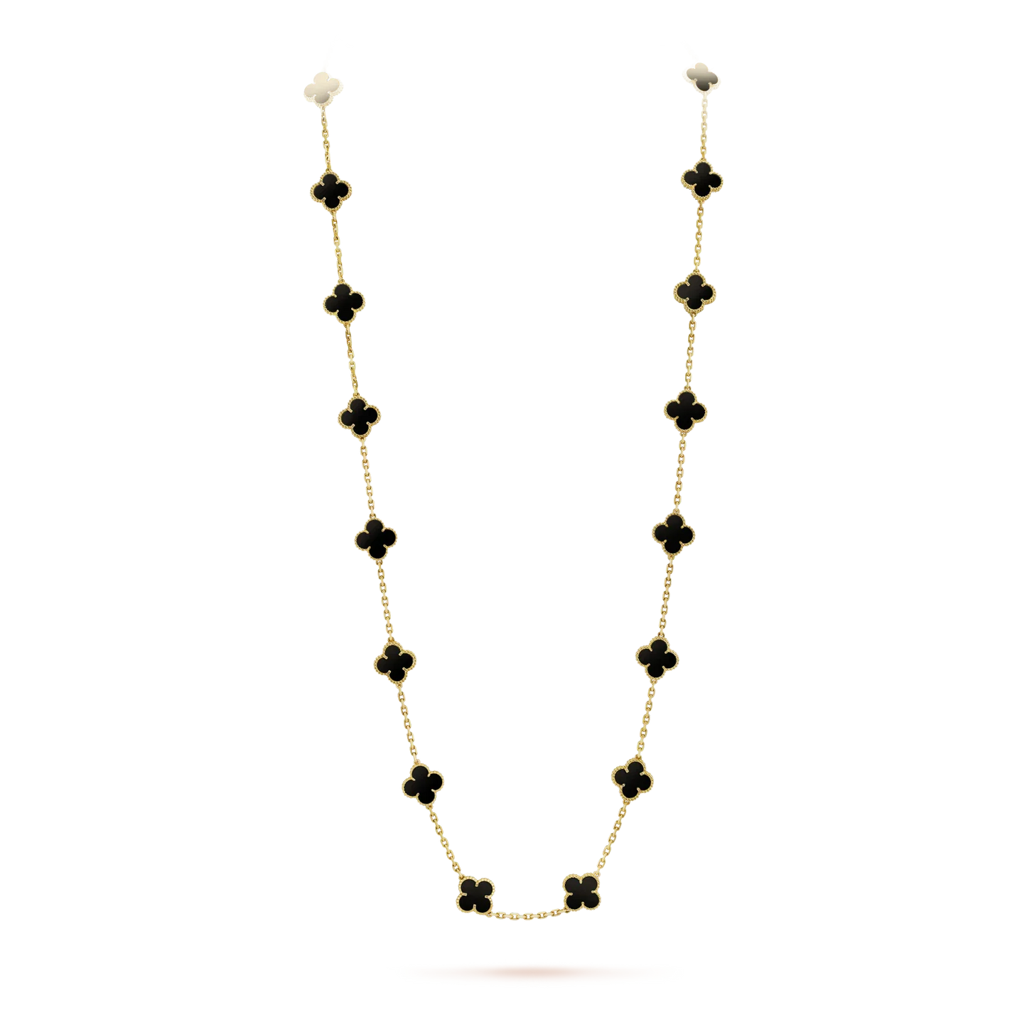 [Shinejoy]CLOVER 20 MOTIFS ONYX NECKLACE