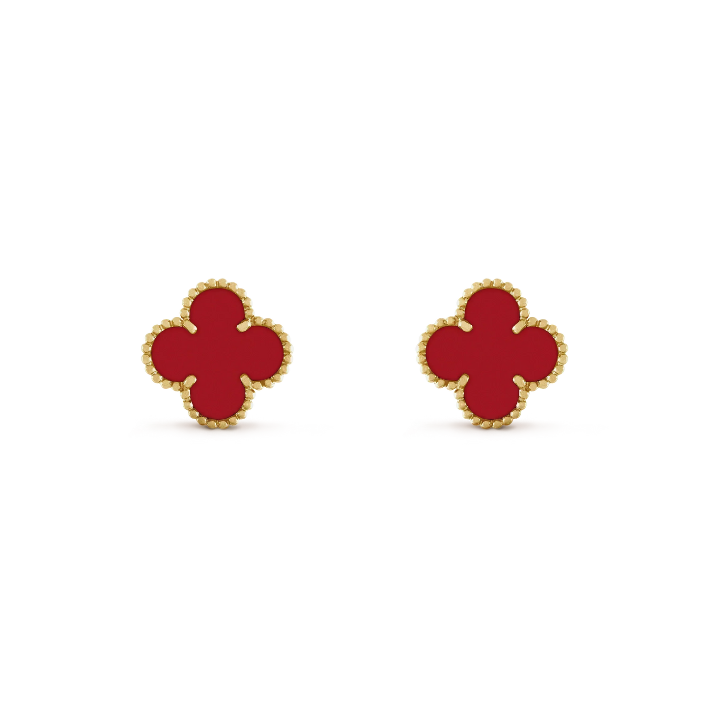 [Shinejoy]CLOVER MINI 9.5MM CARNELIAN EARRINGS