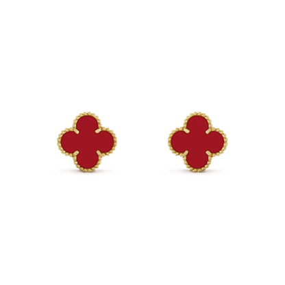 [Shinejoy]CLOVER MINI 9.5MM CARNELIAN EARRINGS