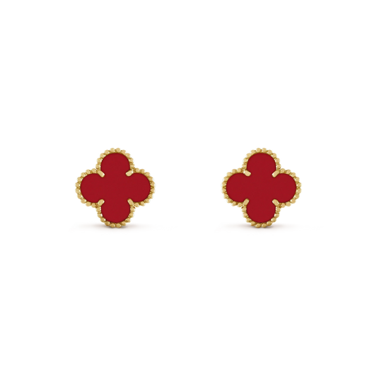 [Shinejoy]CLOVER MINI 9.5MM CARNELIAN EARRINGS