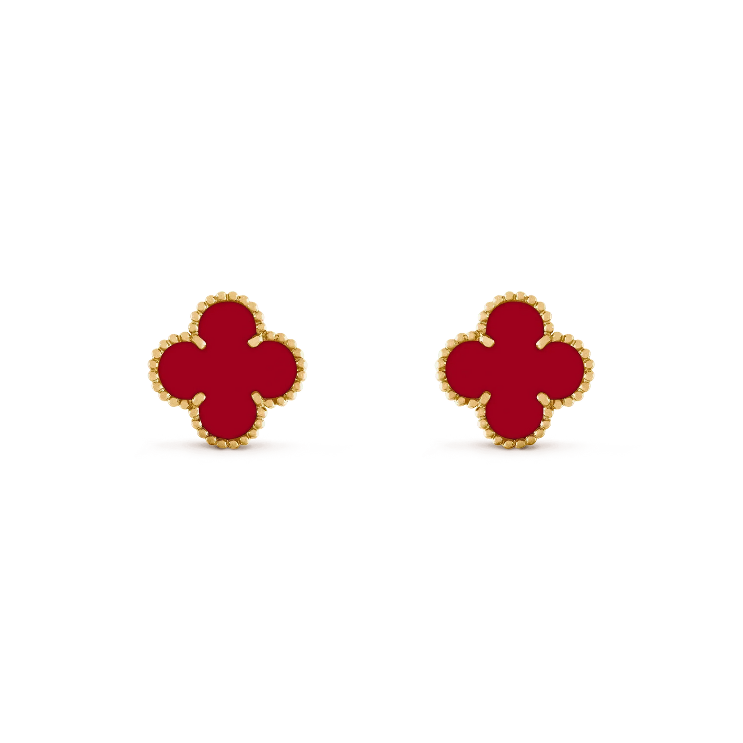 [Shinejoy]CLOVER MEDIUM 1 MOTIFS CARNELIAN  EARRINGS