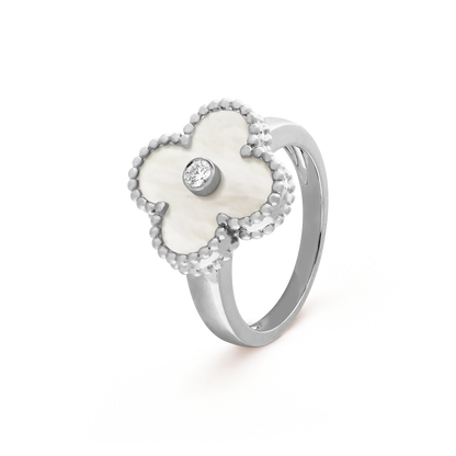 [Shinejoy]CLOVER SILVER MOP DIAMOND RING