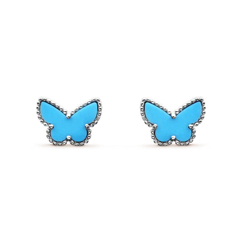 [Shinejoy]BUTTERFLY TURQUOISE EARRINGS SILVER