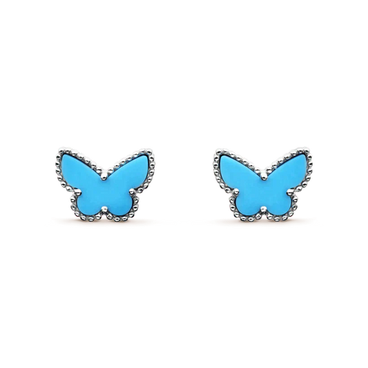 [Shinejoy]BUTTERFLY TURQUOISE EARRINGS SILVER